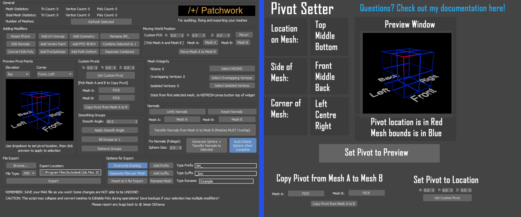 Old script UI (Left) VS newer re-design (Right)