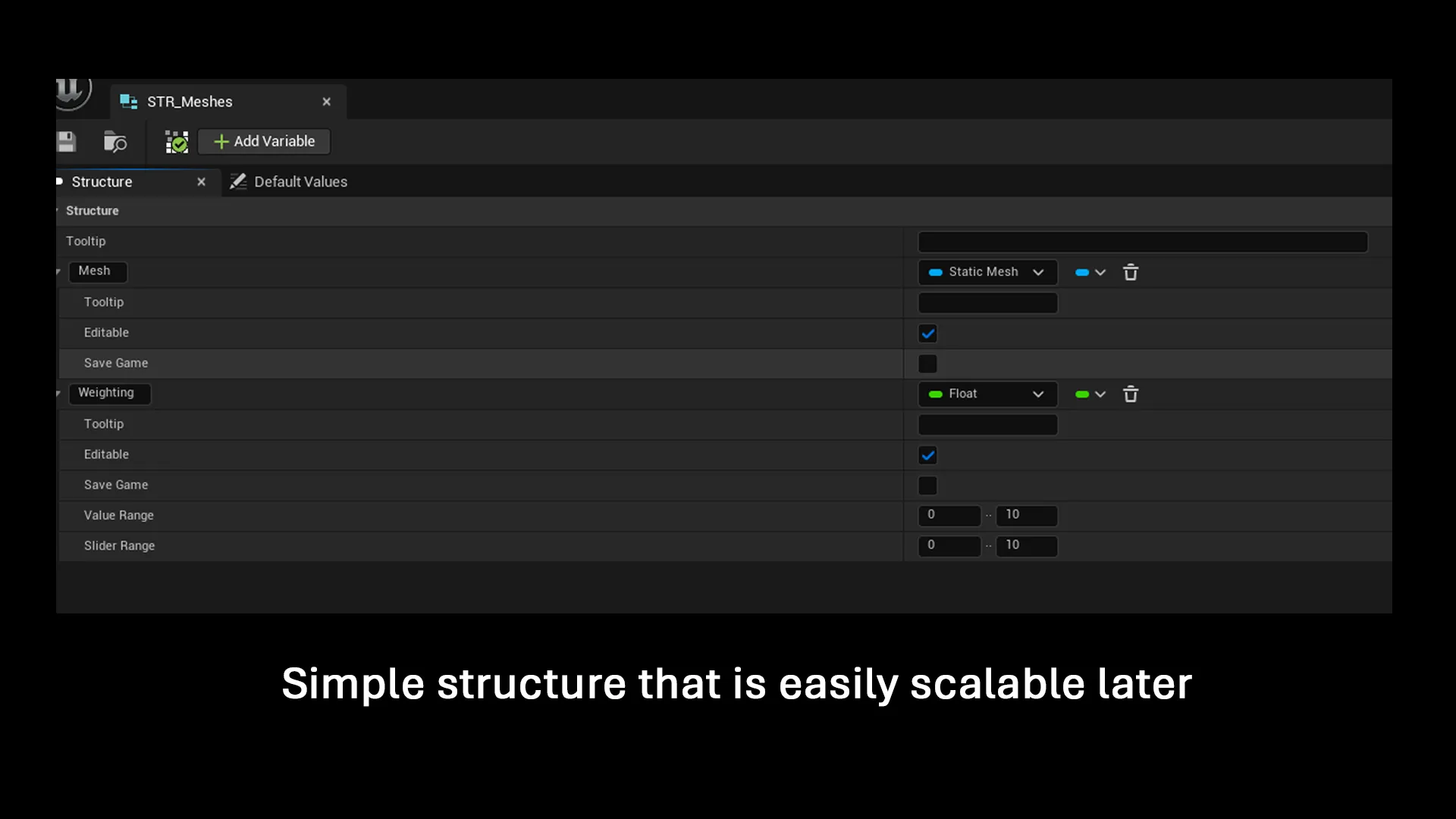 Structure for Data Table