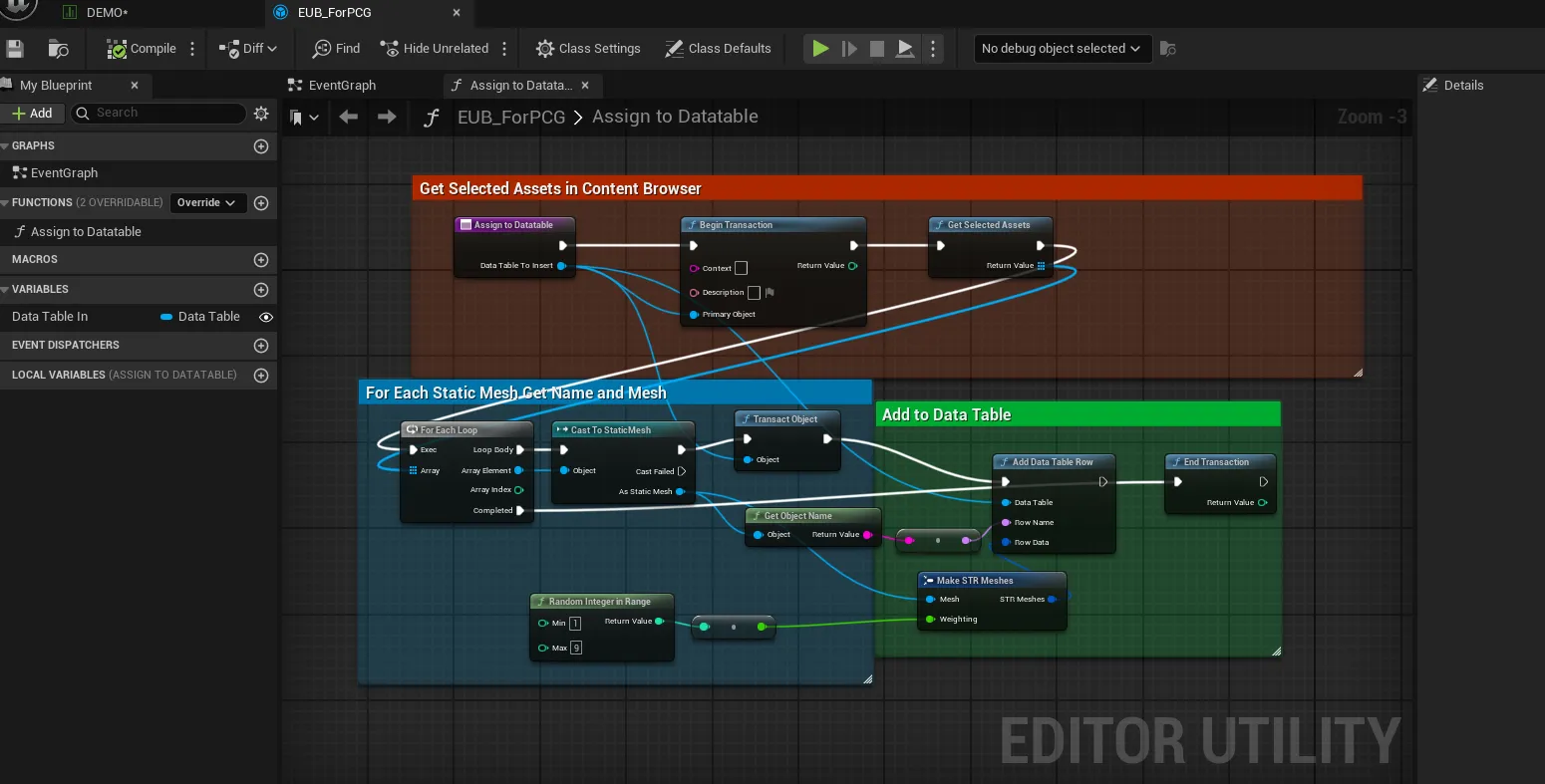 Editor Utility Action Script